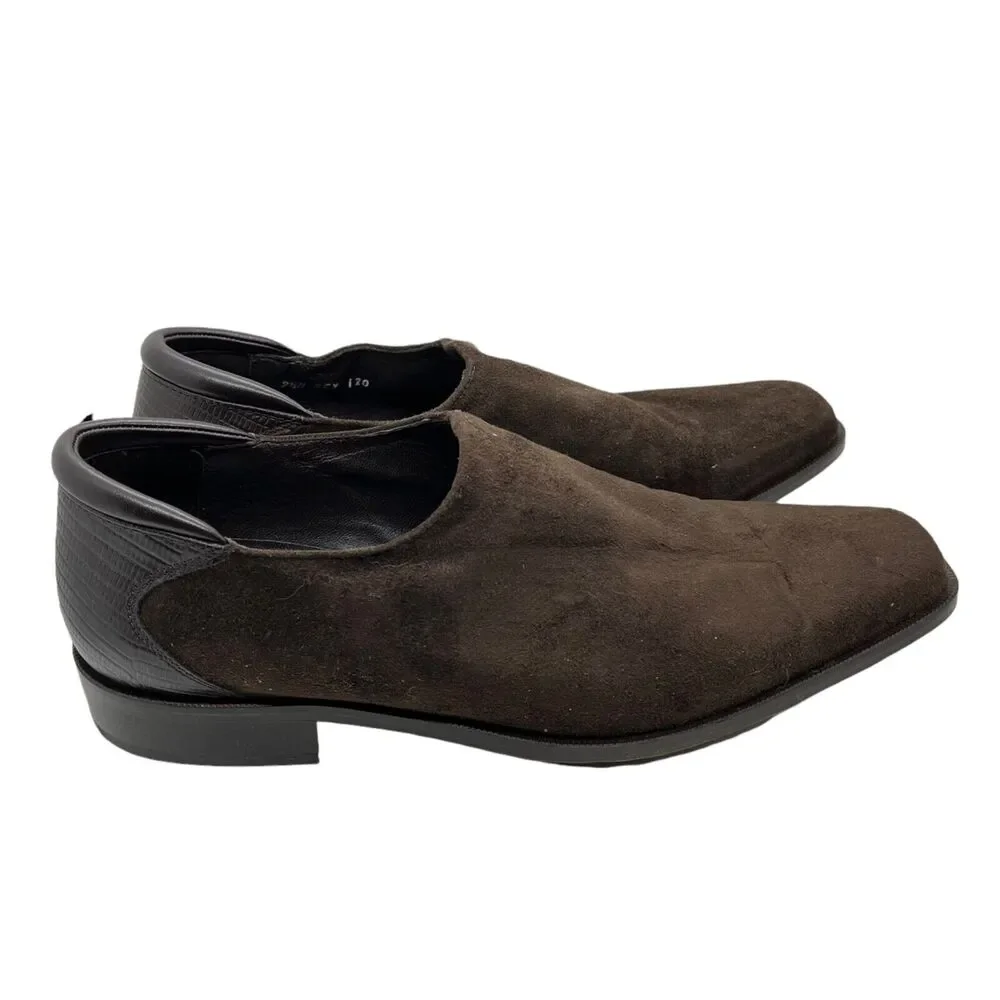 Donald J Pliner Lamb Suede Loafers Rex Men's Classic Slip On Brown Size 9.5